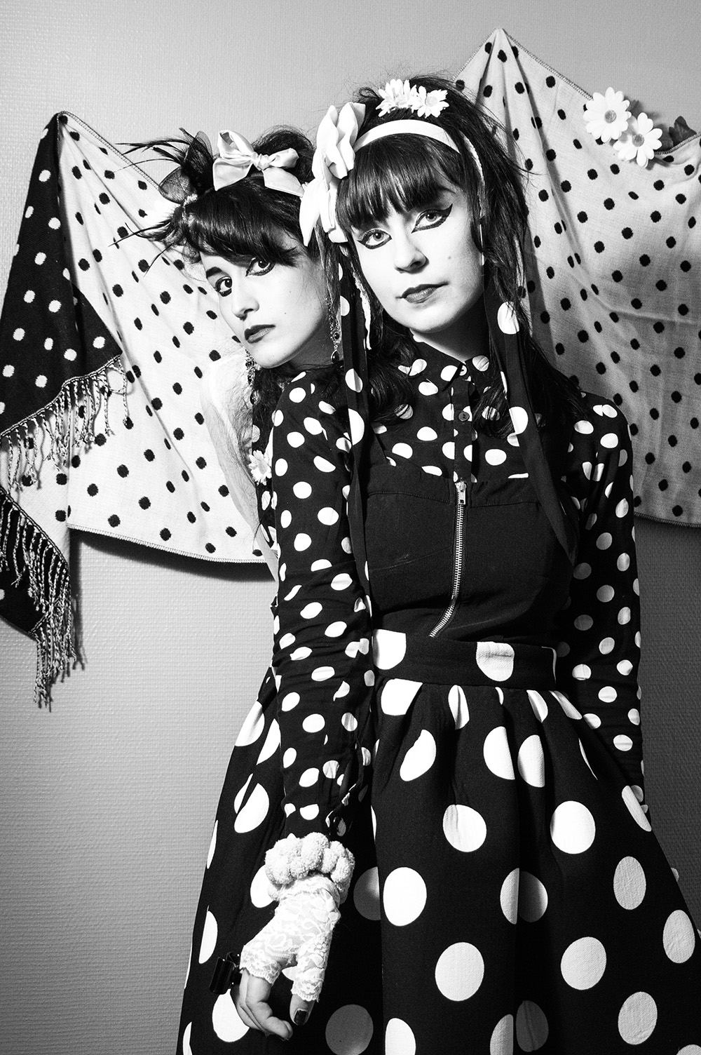 Strawberry Switchblade fashion black and white polka dots